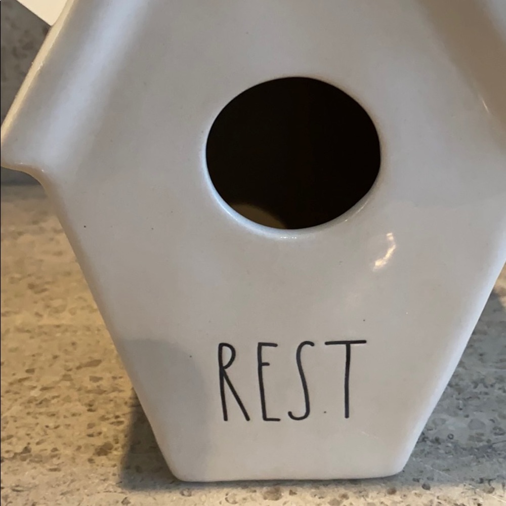 Rae Dunn “Rest” ceramic birdhouse. - Picture 3 of 6